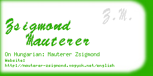 zsigmond mauterer business card